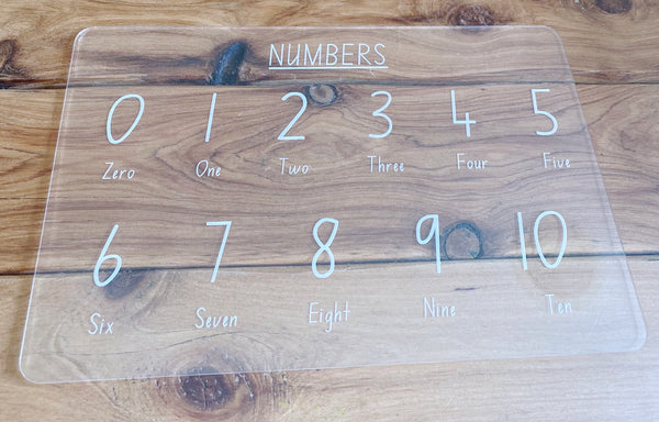 Trace and Wipe Numbers Board