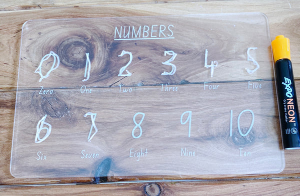 Trace and Wipe Numbers Board